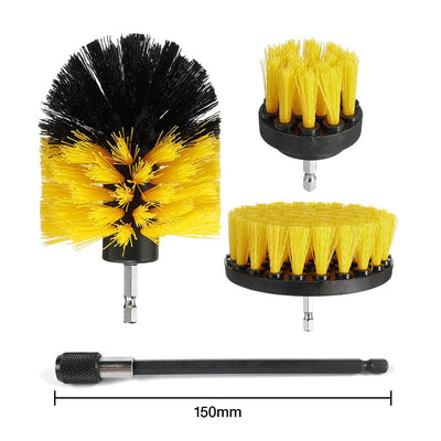 Brosses de Perceuse - pack de 3 + Tige d'extension de 150mm (MI-DURE)